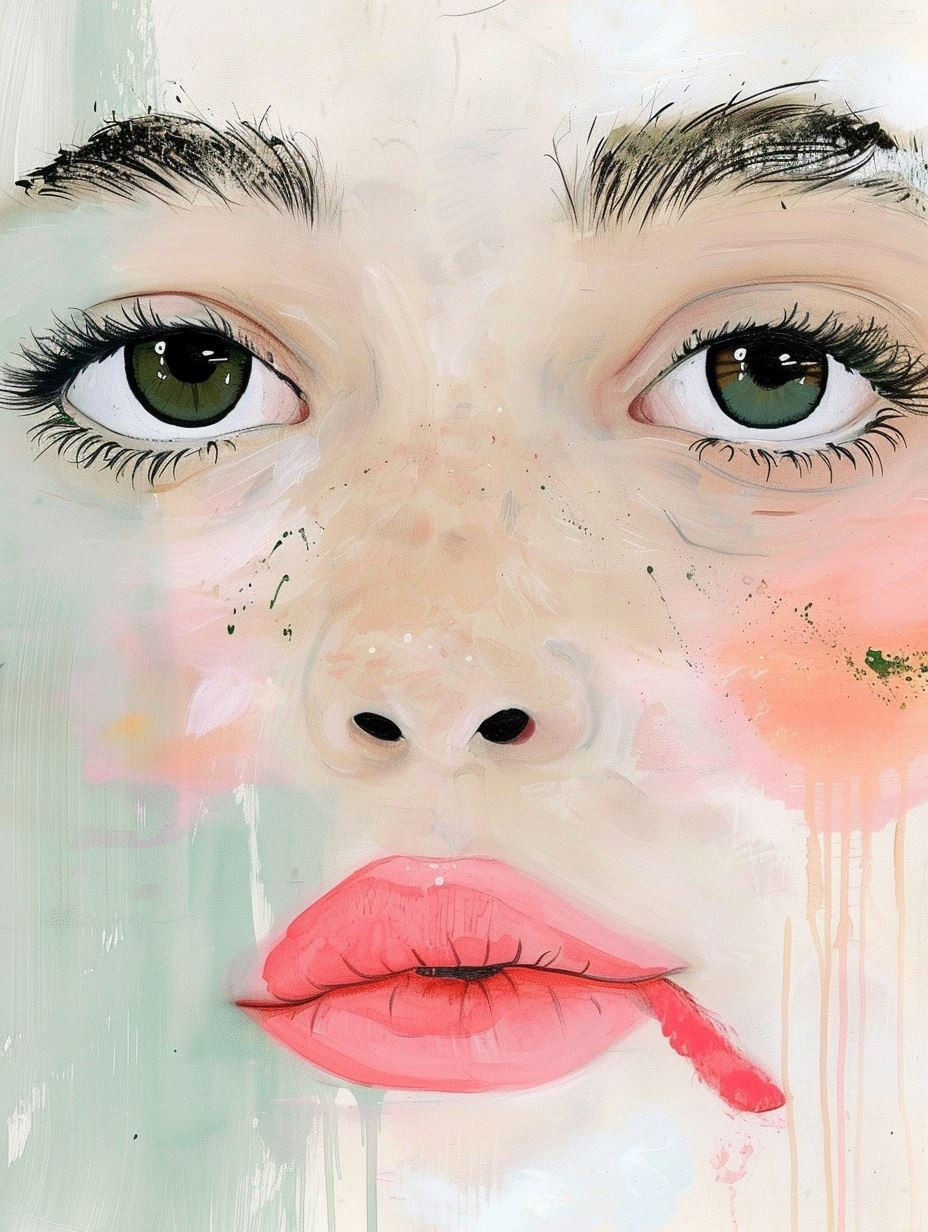 Ethereal Gazes in Pastel Hues - Image 4