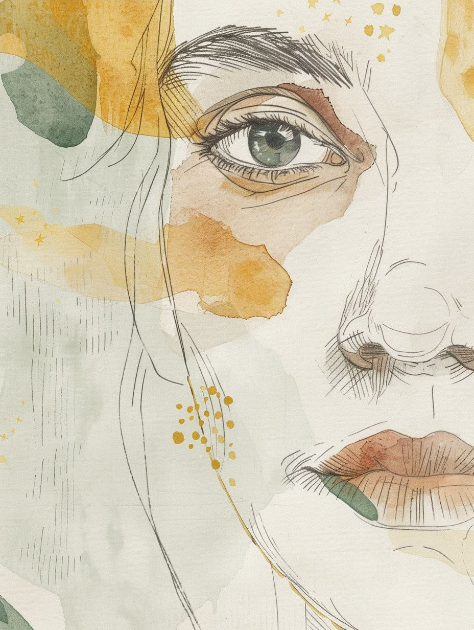 Ethereal Gaze Watercolor Portraits - Image 4