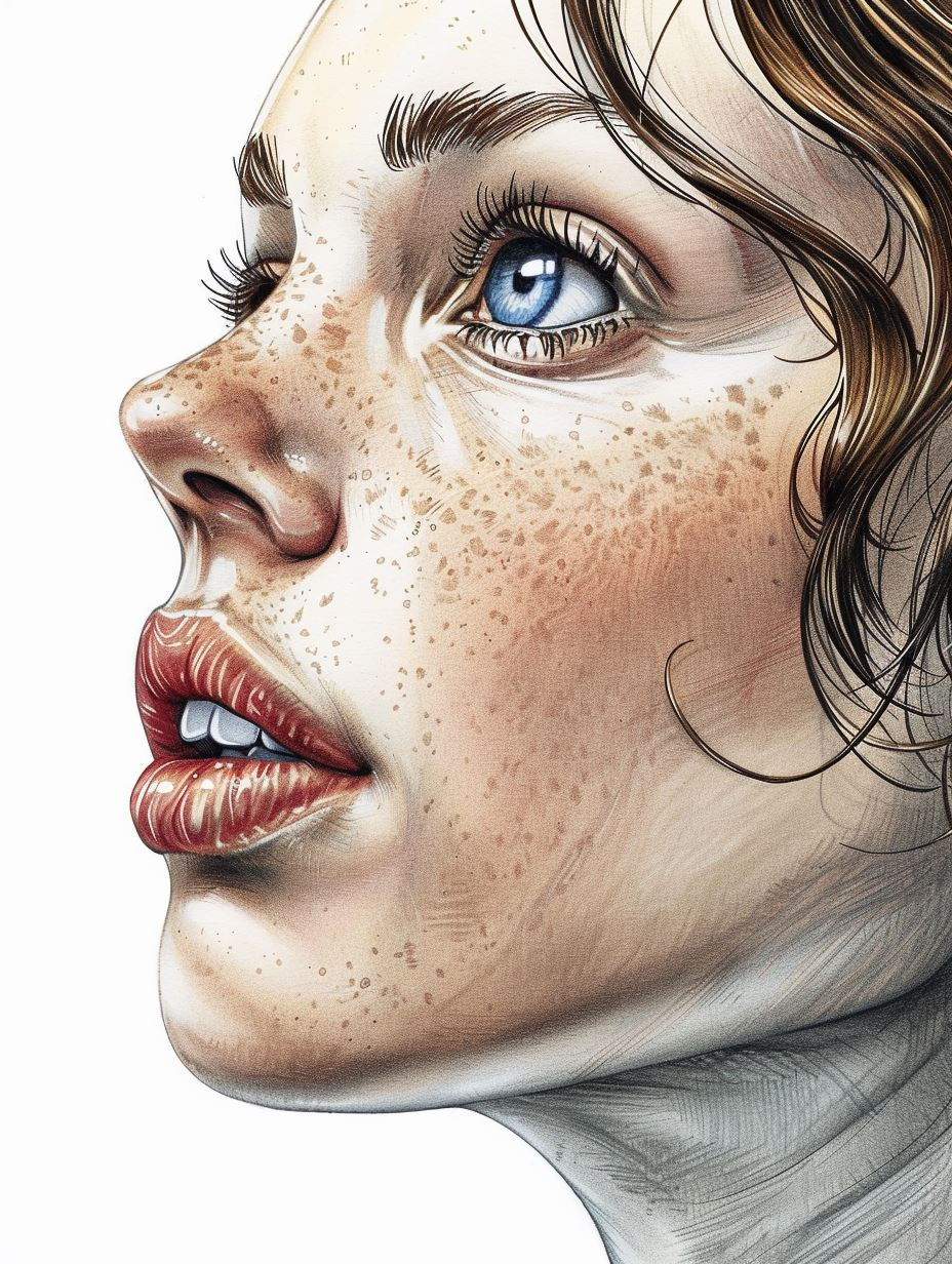 Azure Gaze and Sun-Kissed Freckles - Image 3
