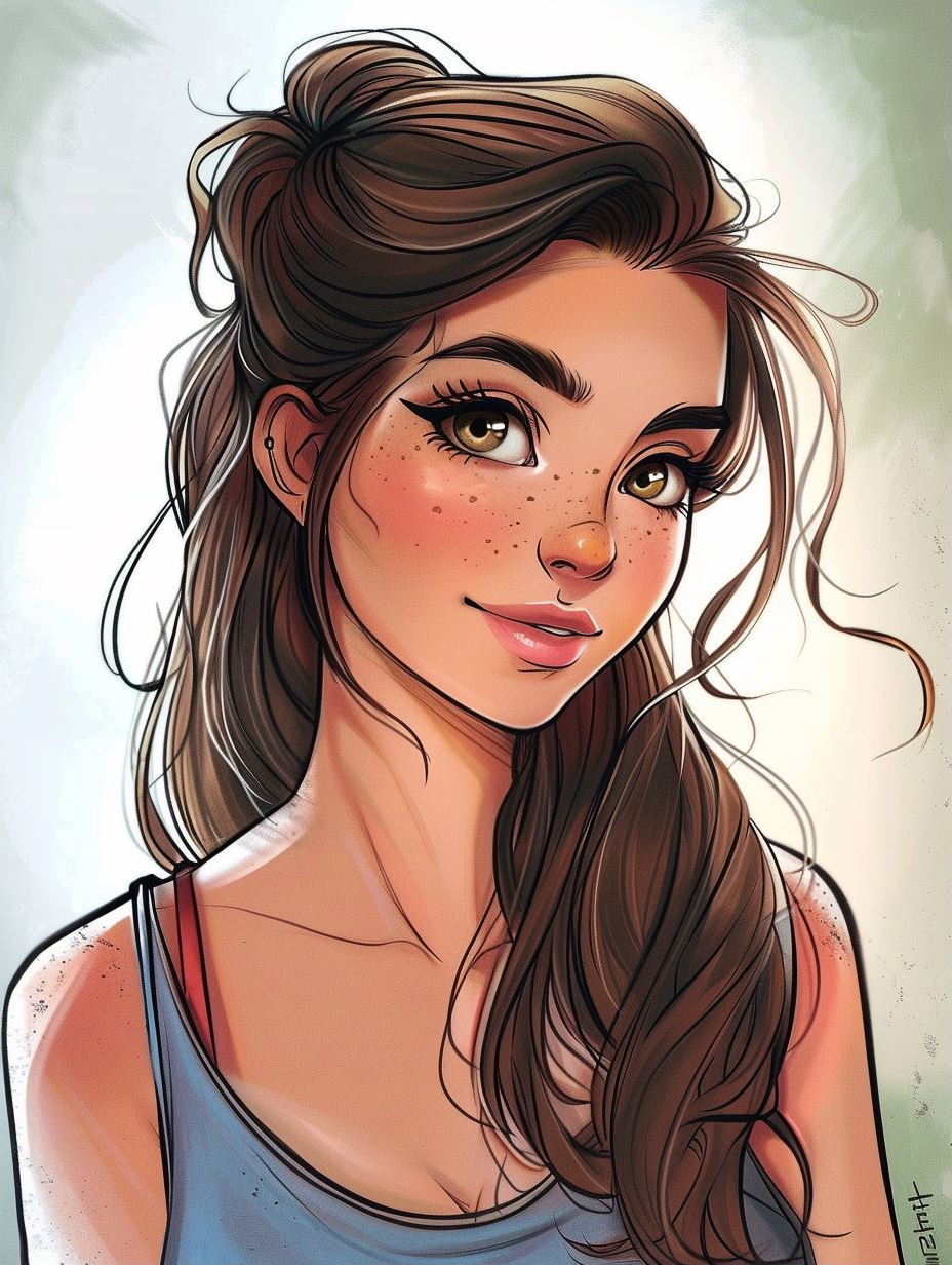 Sun-Kissed Digital Portrait Art - Image 1