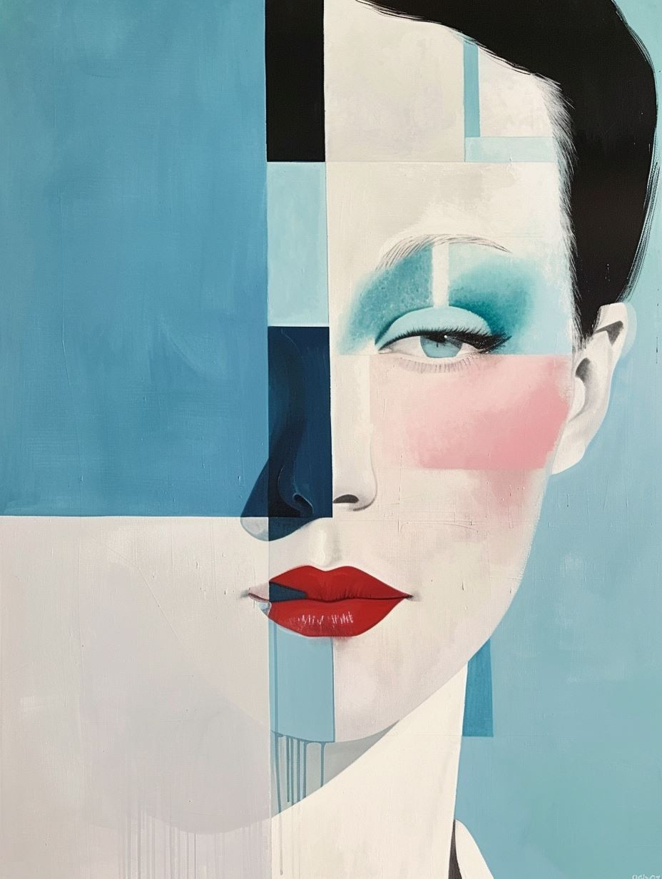 Fragmented Elegance in Blue - Image 1