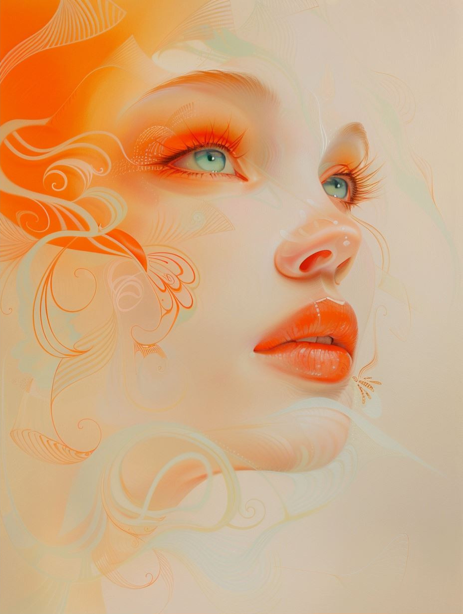 Ethereal Amber Floral Portraits - Image 2