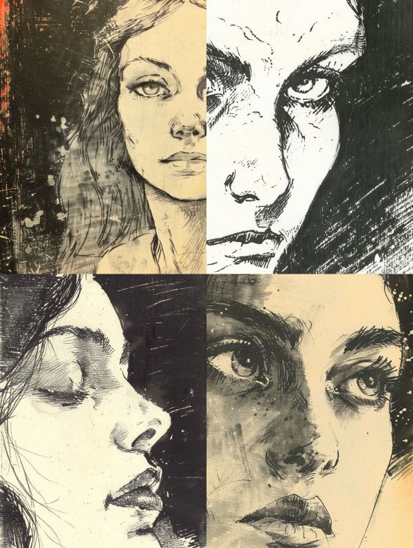 Moody Ink Portrait Studies