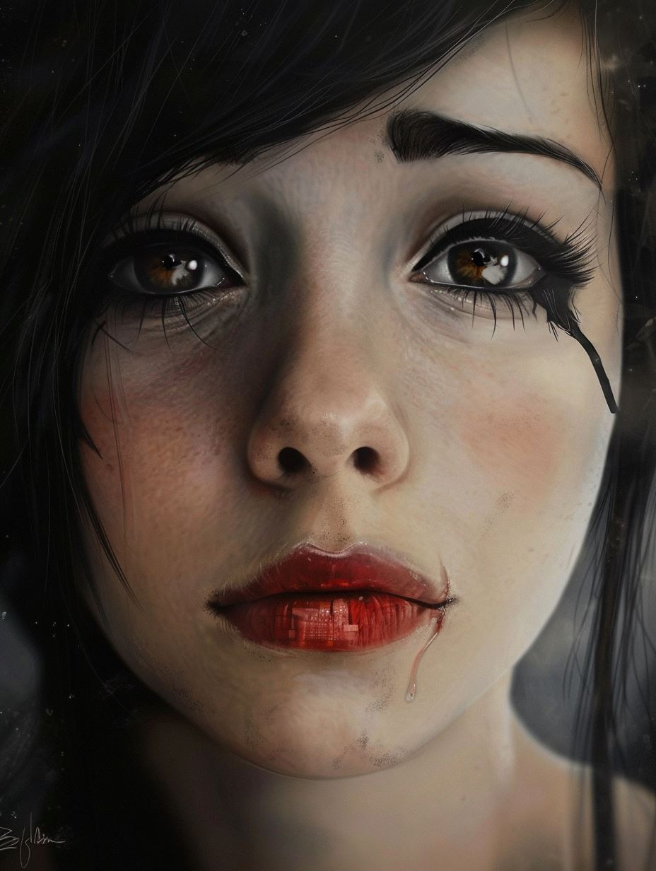 Melancholy Gaze of Digital Sorrow - Image 1