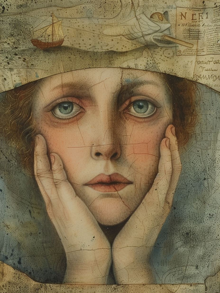 Ethereal Melancholy in Muted Tones - Image 1