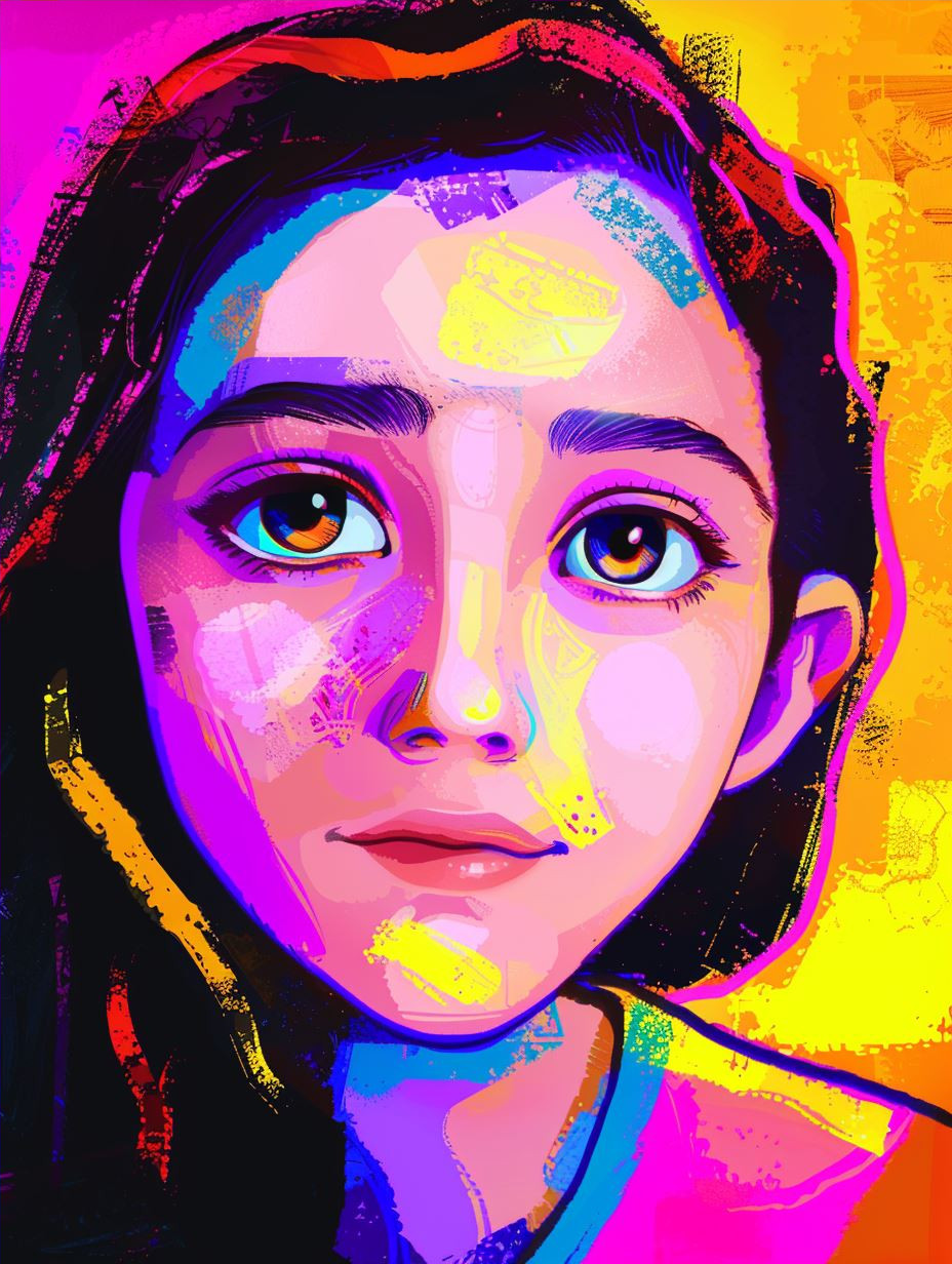 Neon Psychedelic Portrait Art - Image 4