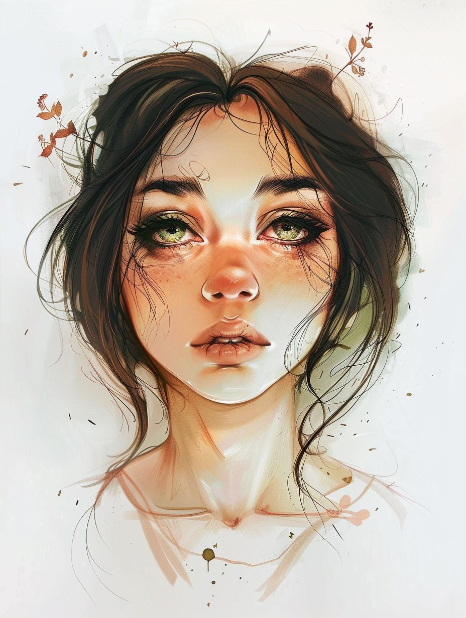 Ethereal Gazes: Digital Portrait Studies - Image 1