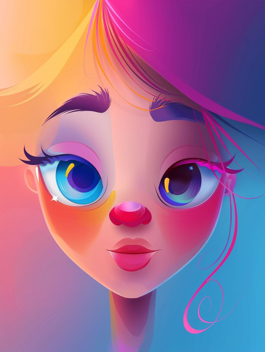 Vibrant Neon Pastel Portrait