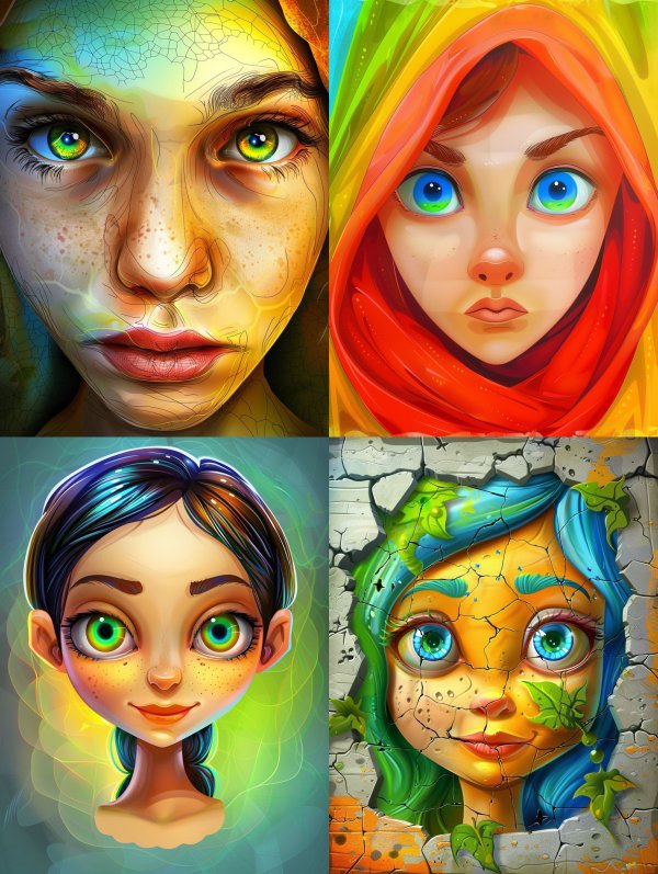 Prismatic Fractured Soul Portrait