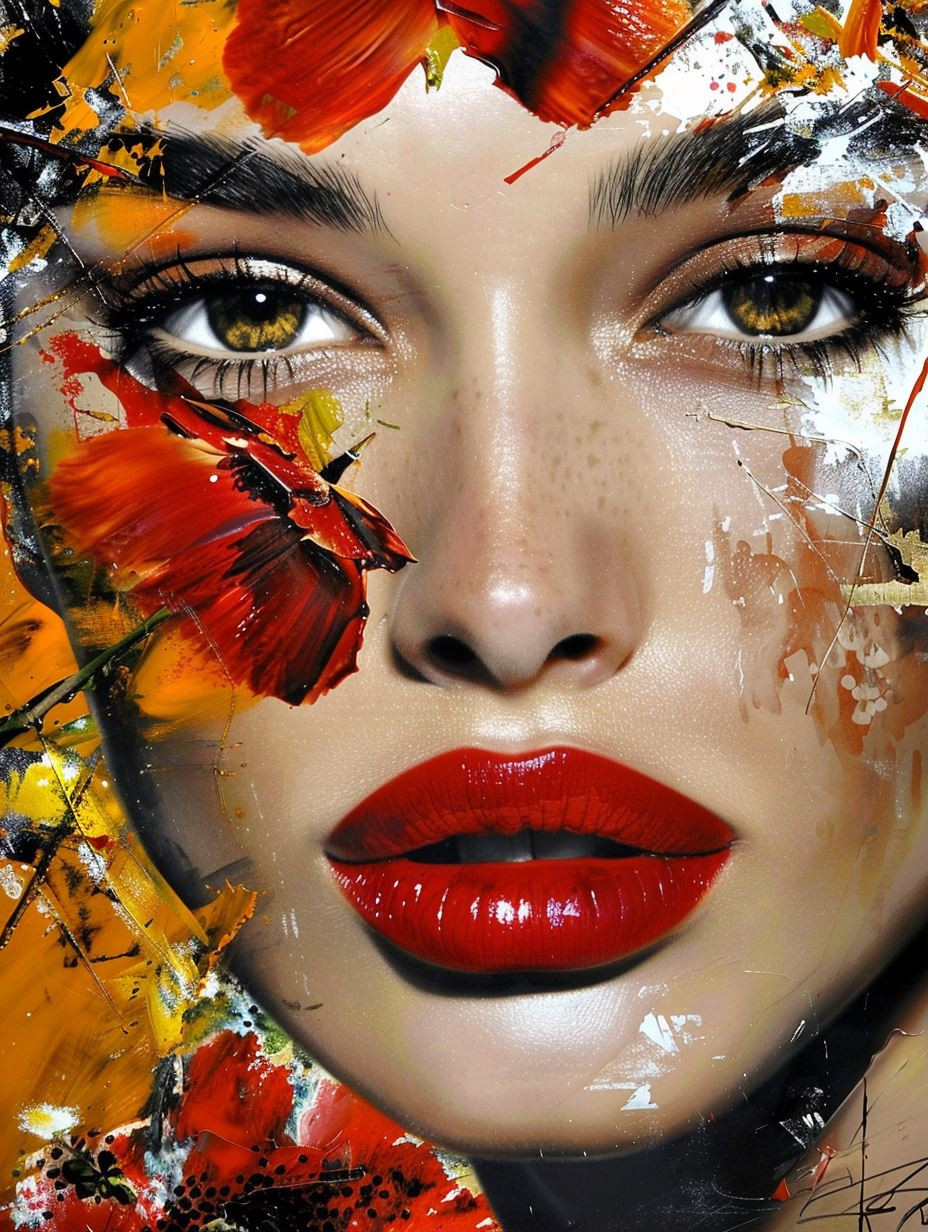 Abstract Floral Portrait Fusion - Image 1