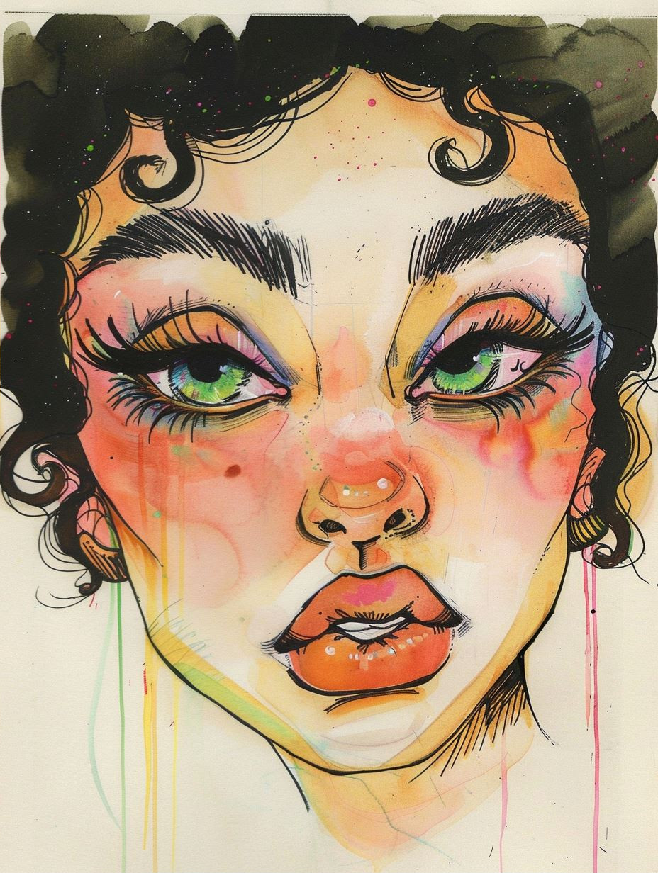 Emerald Gaze: A Study of Four Faces - Image 2