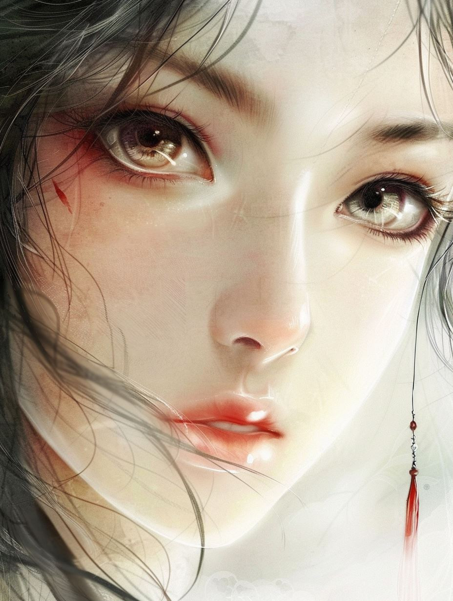 Ethereal Gaze of Silent Sorrow - Image 1
