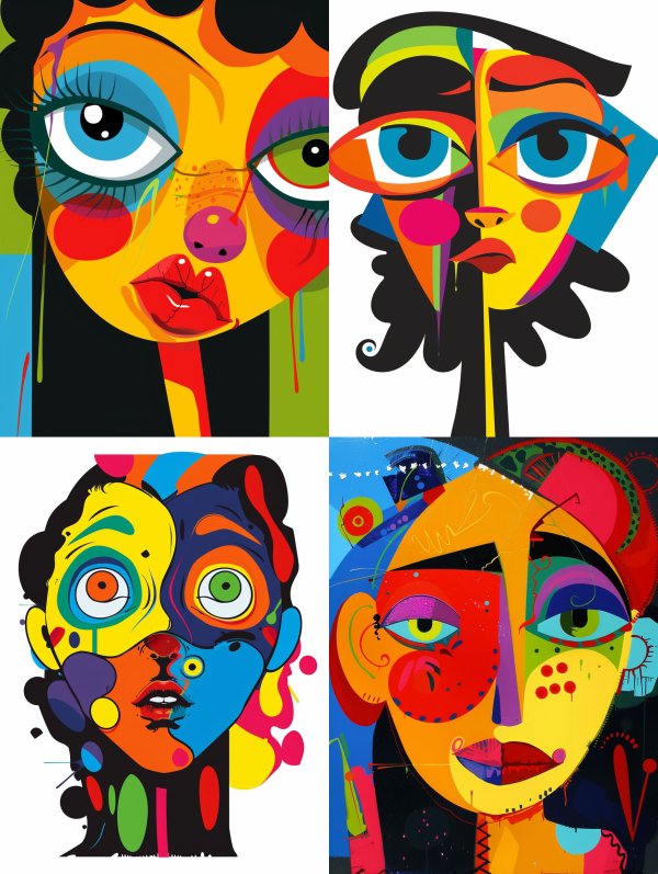 Vibrant Abstract Portraiture Study