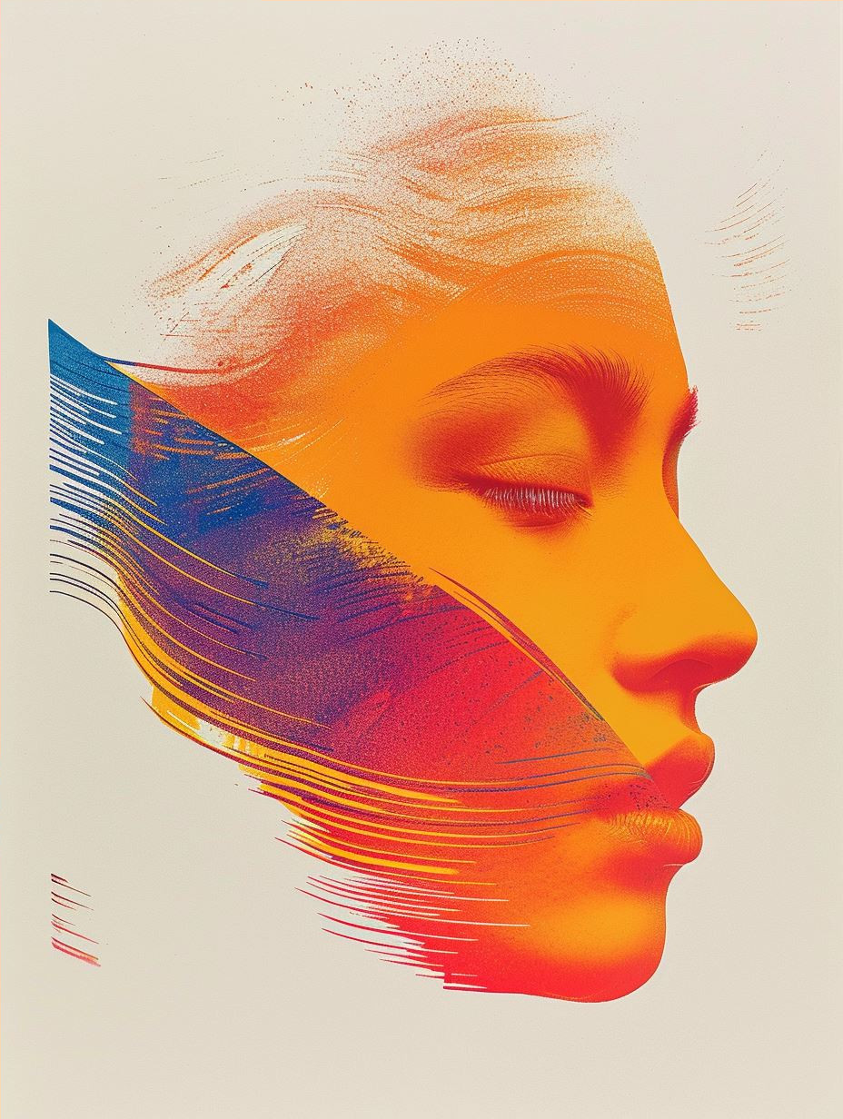 Vibrant Neon Fluid Portrait - Image 4