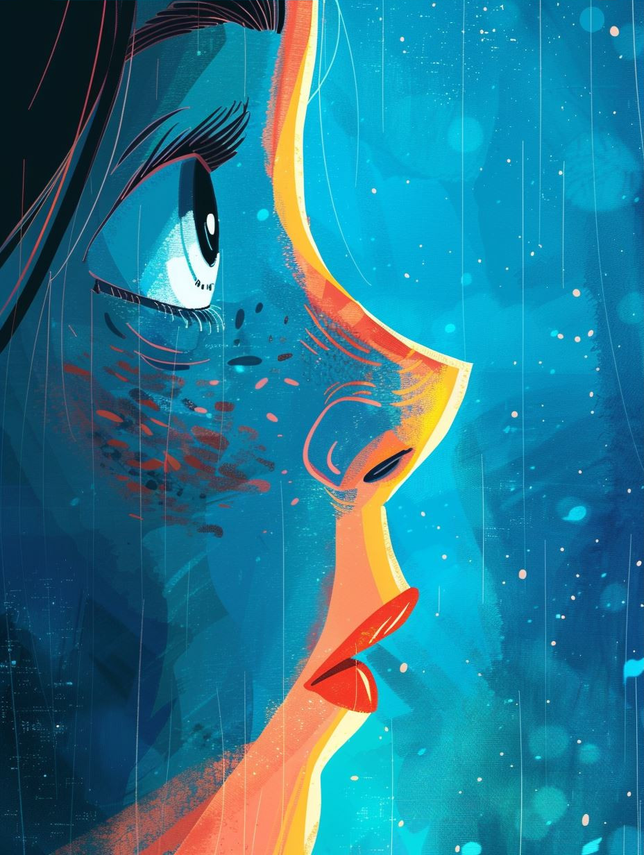 Ethereal Gaze of Blue Wonder - Image 3