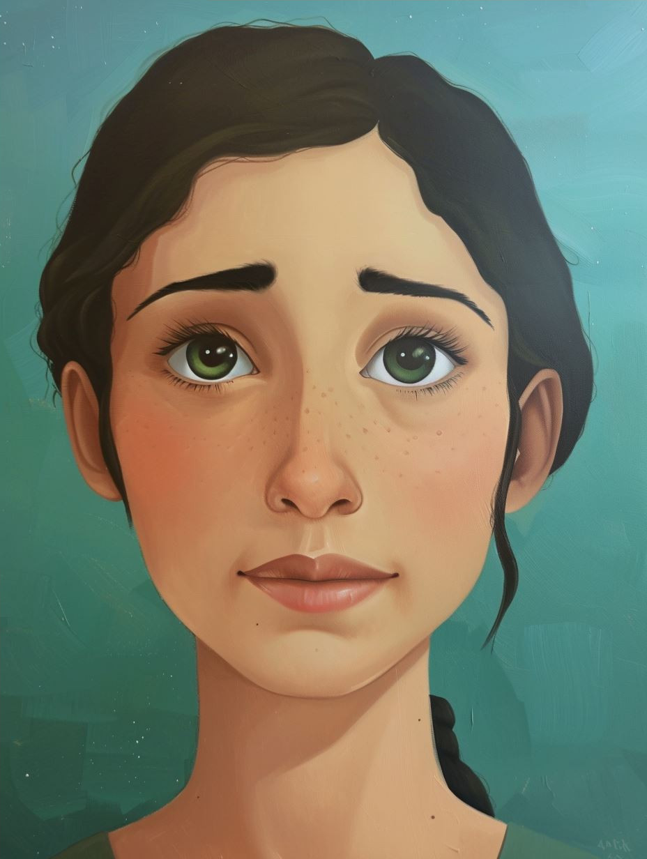 Serene Gaze Digital Portrait - Image 4