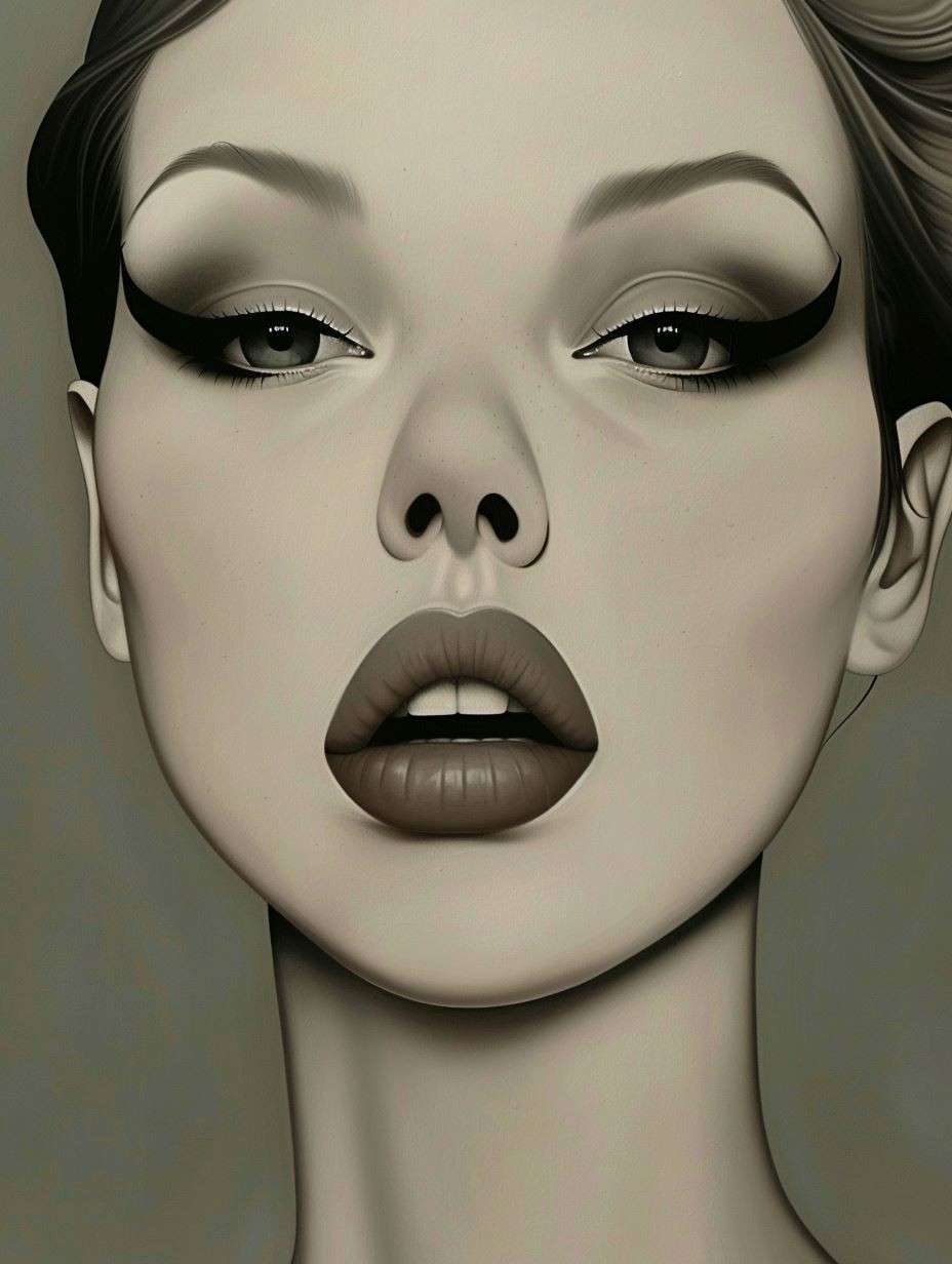 Ethereal Monochromatic Digital Portrait