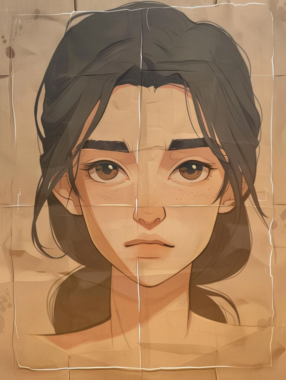 Vintage Parchment Anime Sketch - Image 4