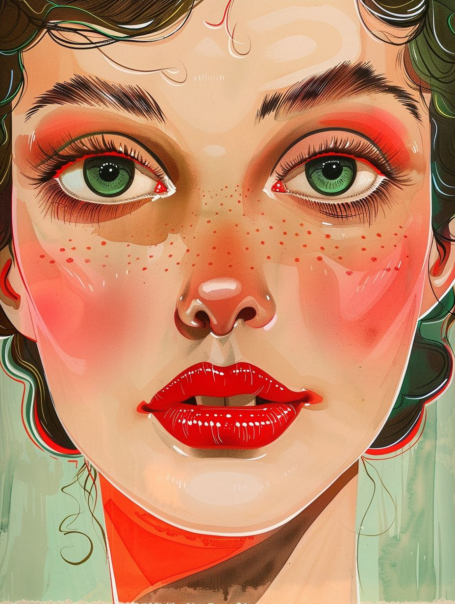 Vintage Surrealist Portrait Study - Image 3