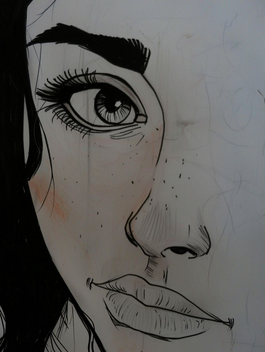 Dreamy Gaze with Soft Freckles - Image 3