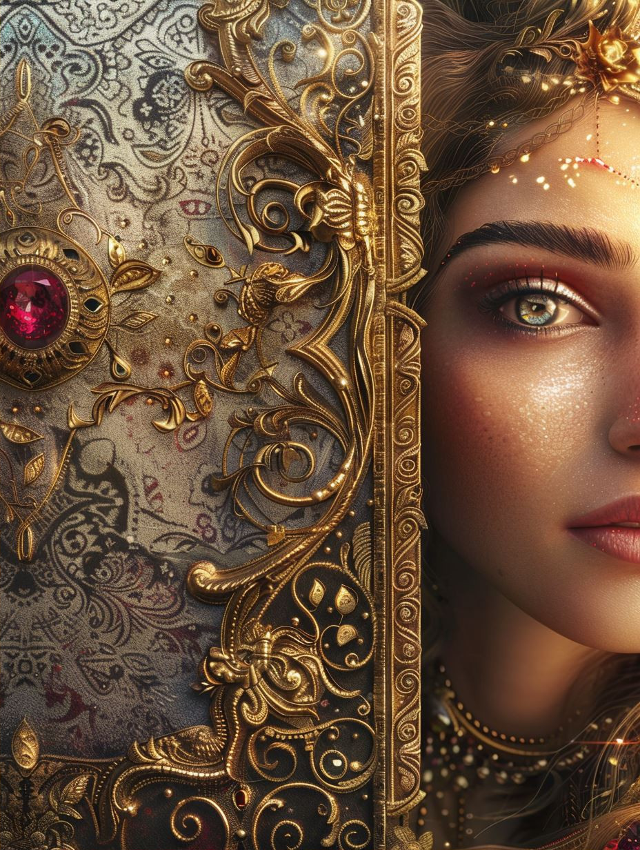 Ethereal Gilded Portrait of Elegance - Image 2