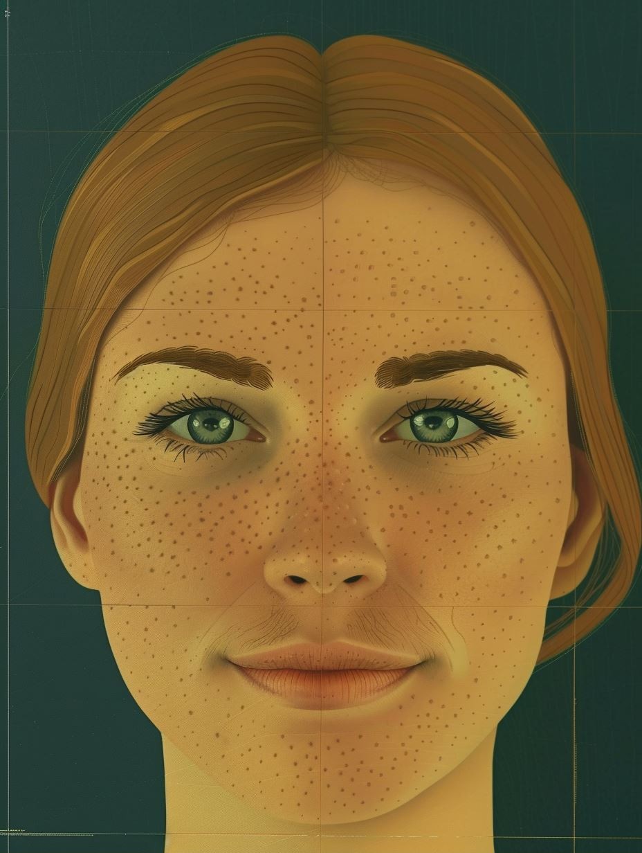 Technical Portrait of Freckled Beauty - Image 1