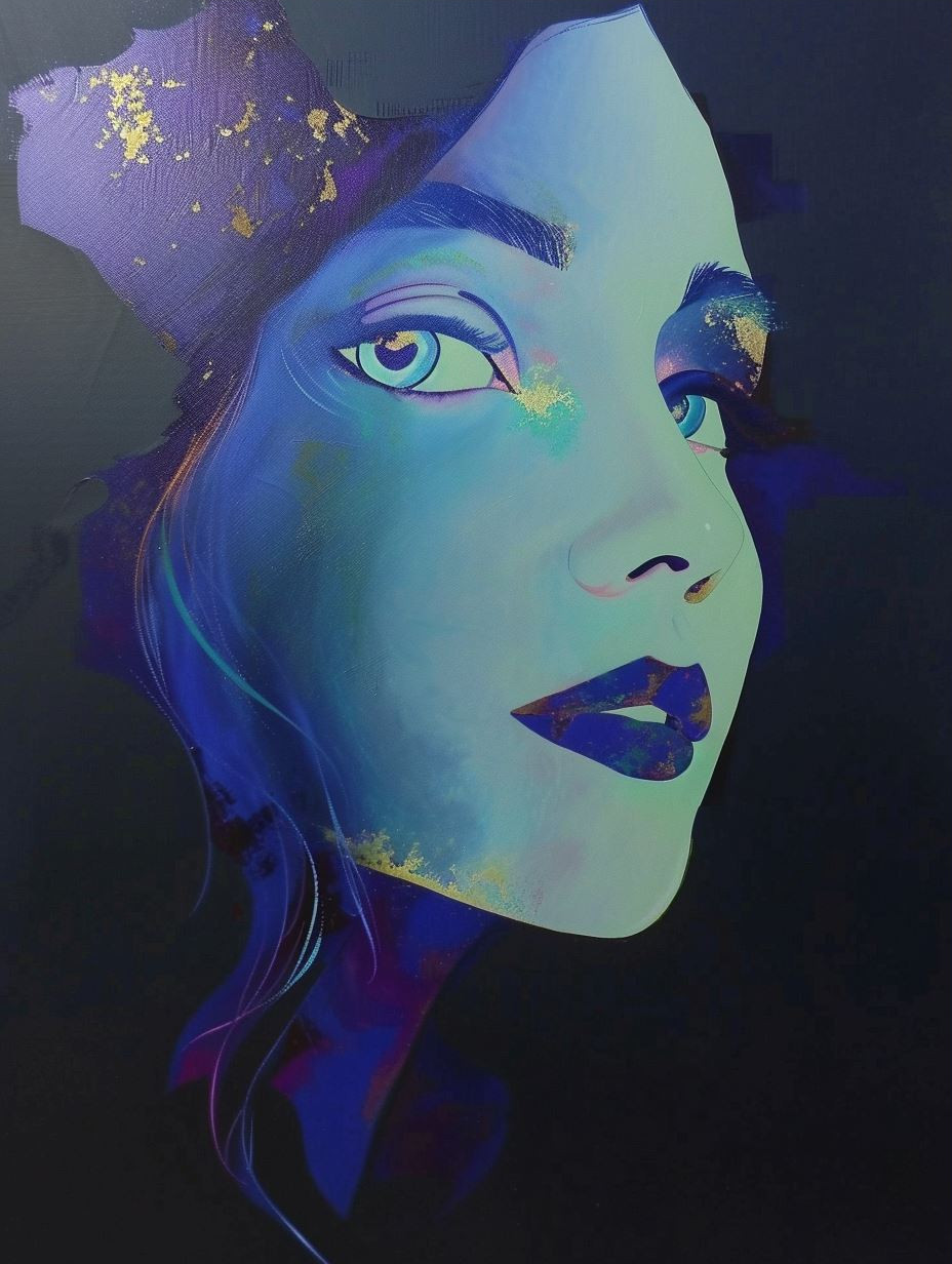 Celestial Blue Dreamscape Portrait - Image 3