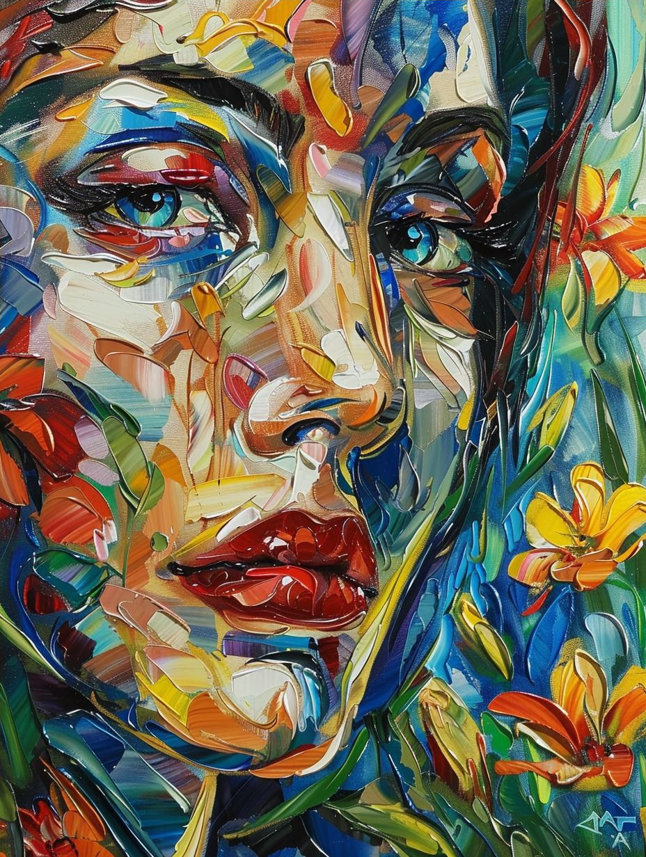 Vibrant Abstract Expressionist Portraits - Image 4