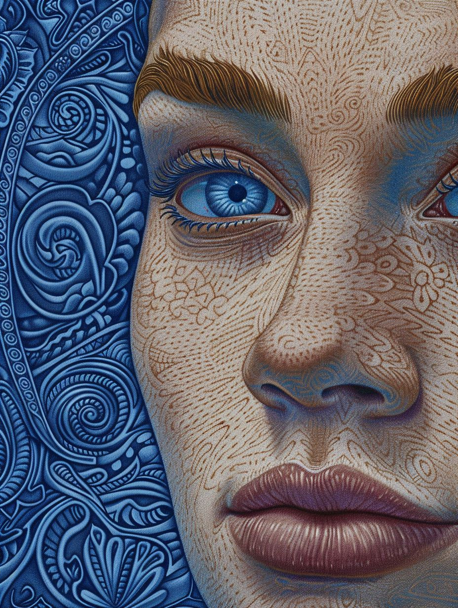 Ornate Gilded Henna Portrait - Image 2