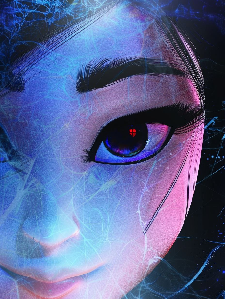 Neon Ethereal Digital Portrait