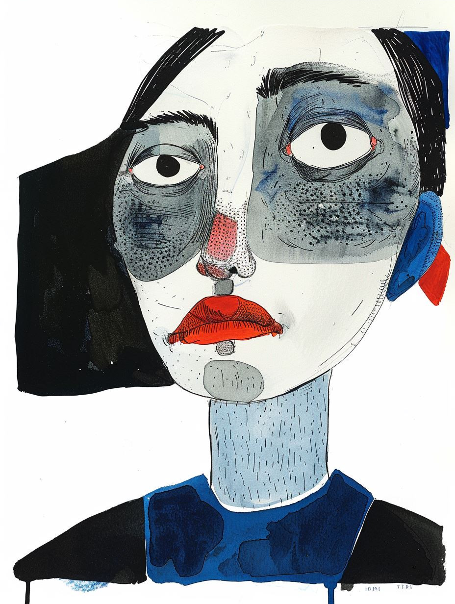 Melancholic Blue Portrait Studies - Image 4