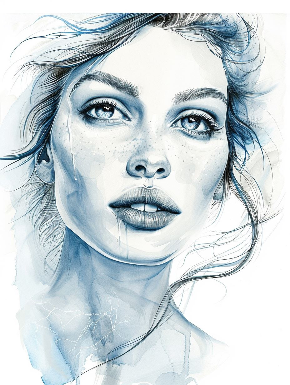 Ethereal Blue Portraits of a Mystical Woman - Image 3