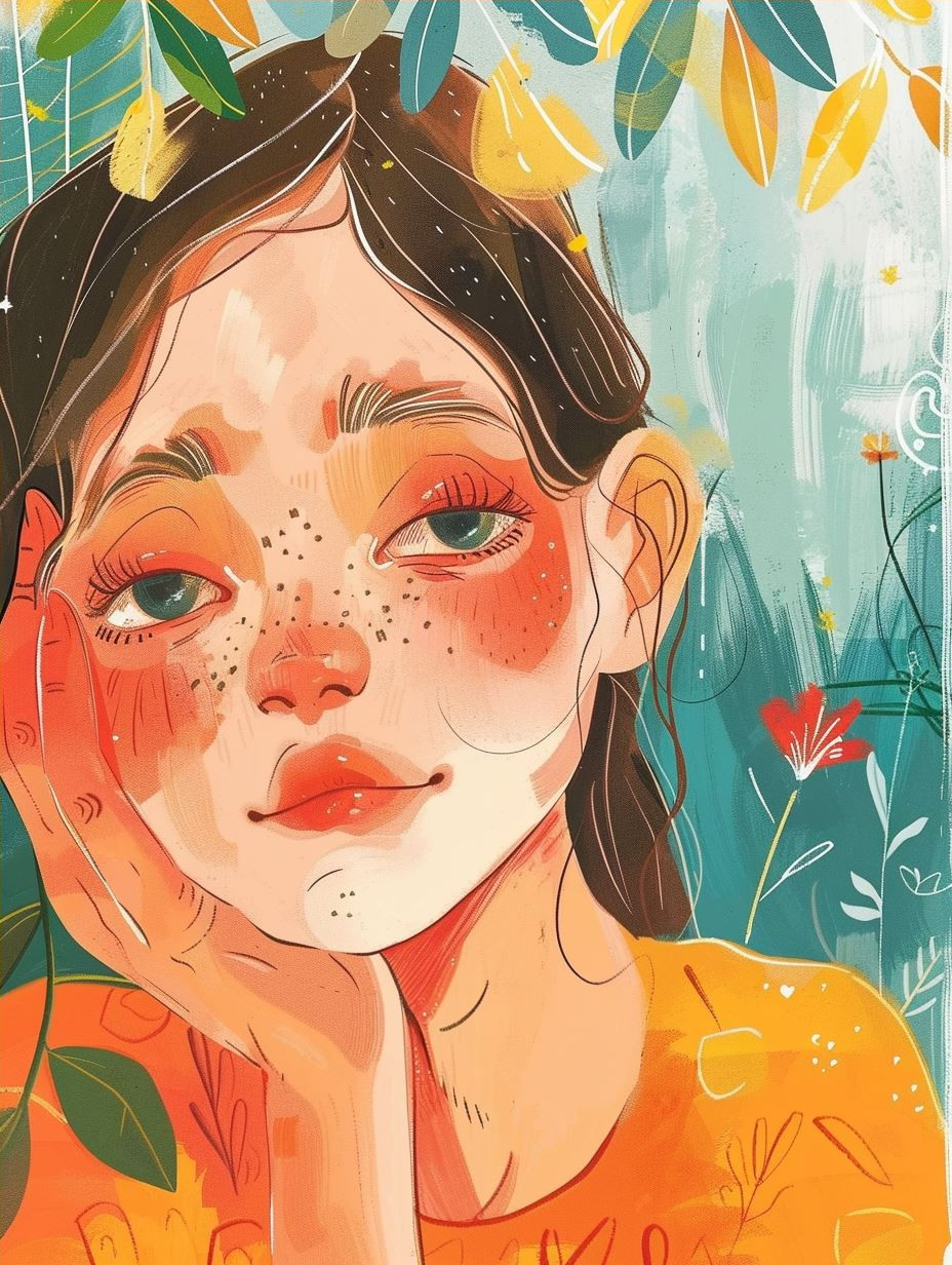 Ethereal Sun-Kissed Digital Portrait - Image 4