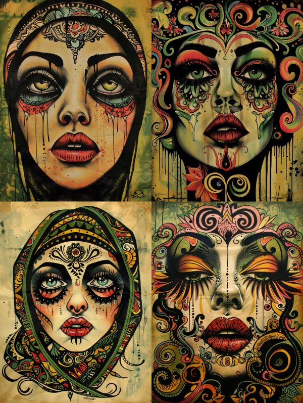 Melancholic Gaze of Ornate Sorrow