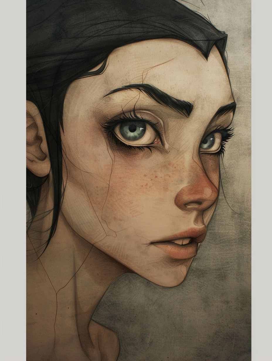 Ethereal Gaze with Soft Freckles - Image 2