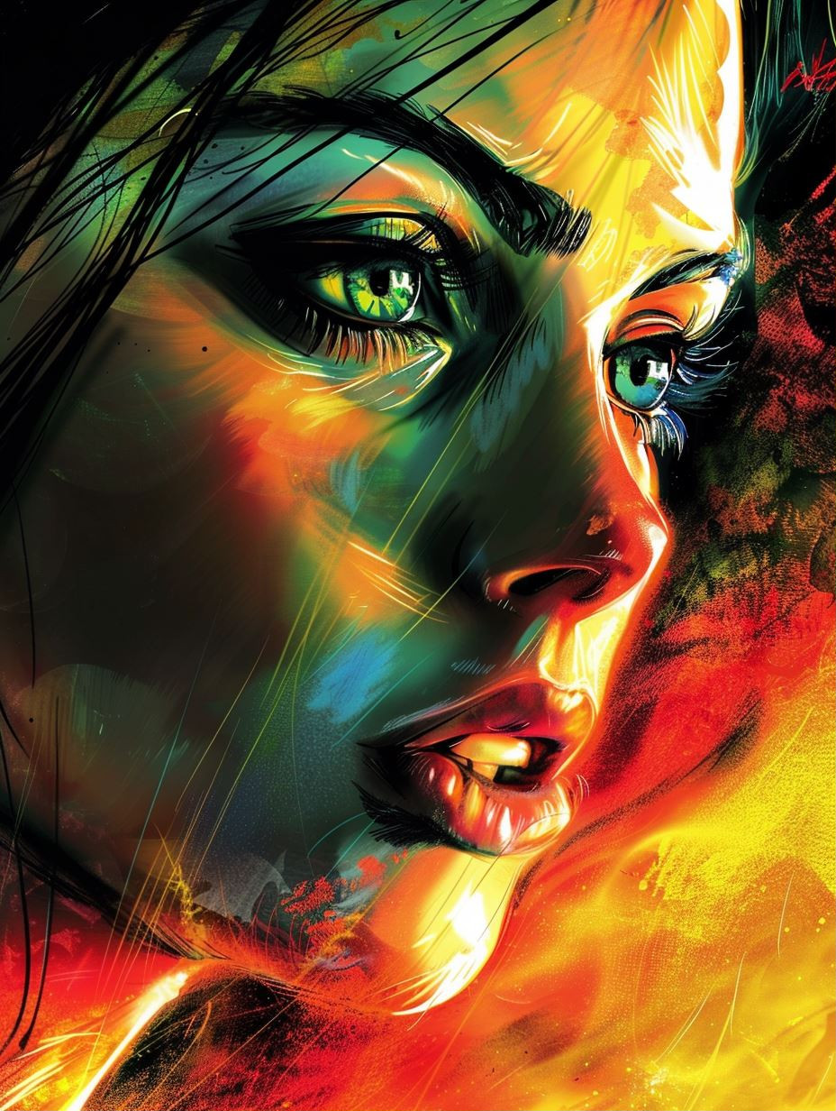 Prismatic Fire Portrait Study - Image 1