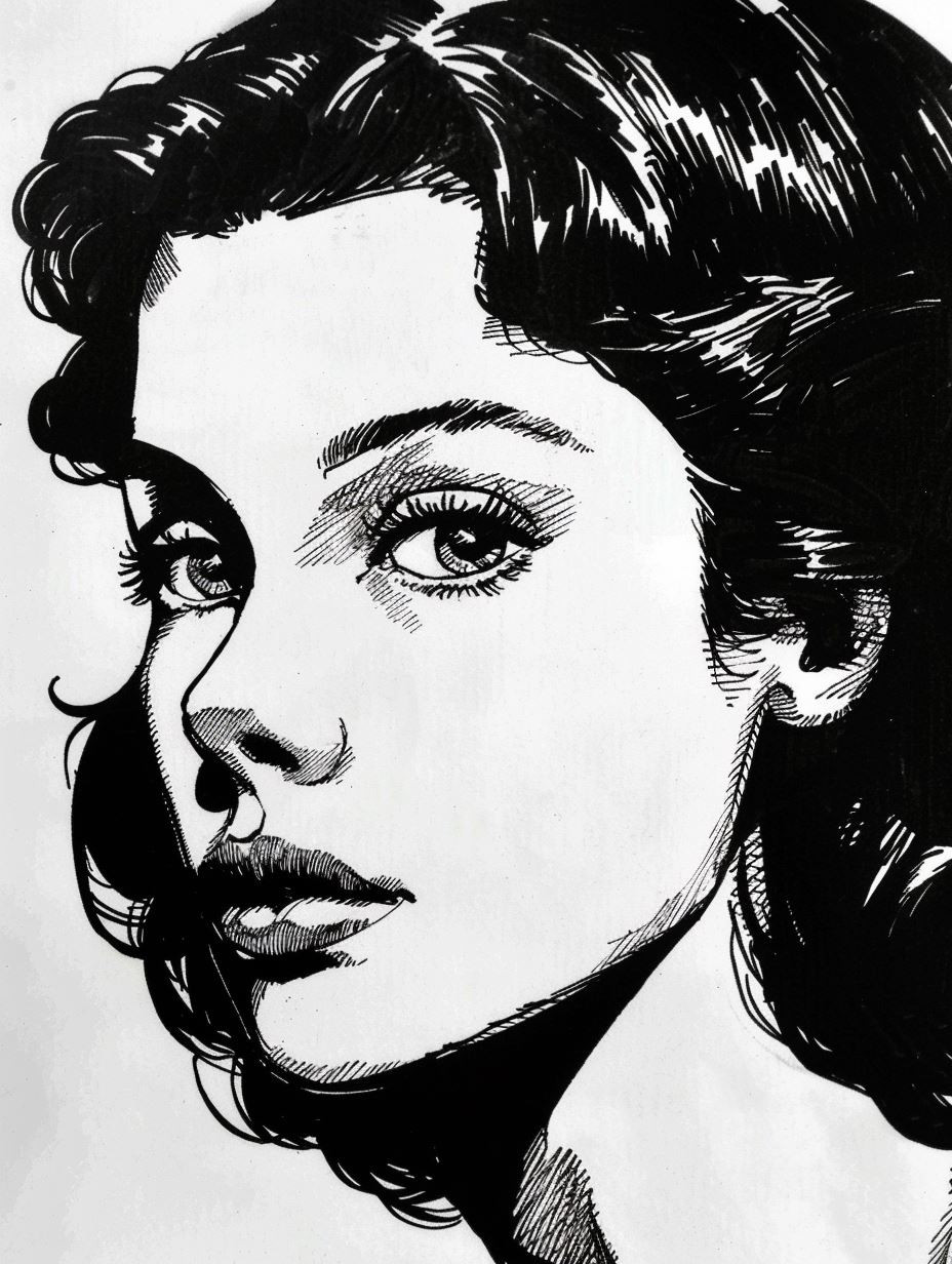 Shadows and Soul: Ink Portrait Study - Image 4