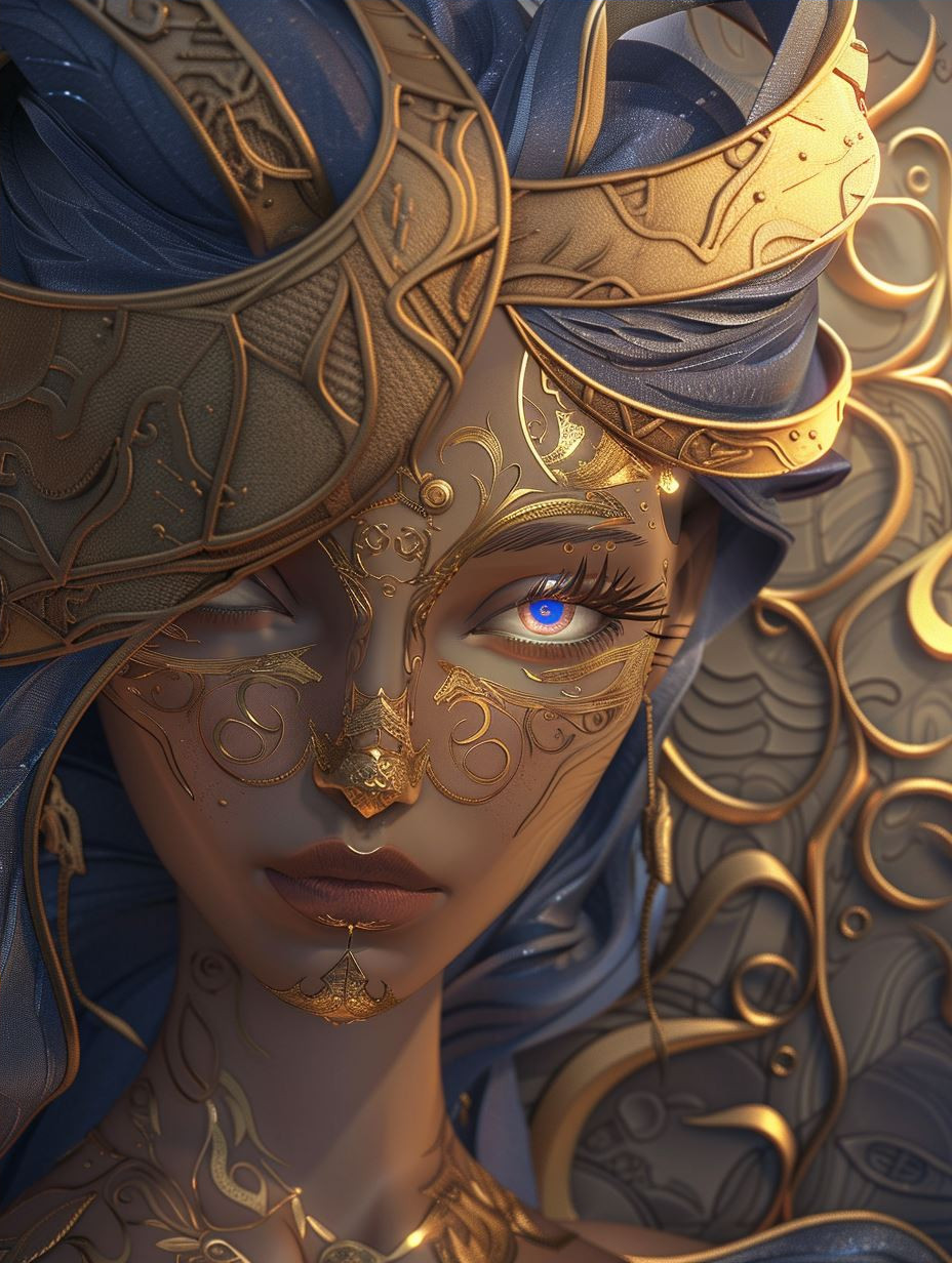 Ethereal Golden Celestial Portraits - Image 4