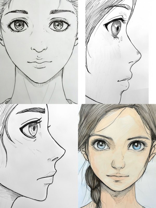 From Sketch to Life: Anime Portrait Study