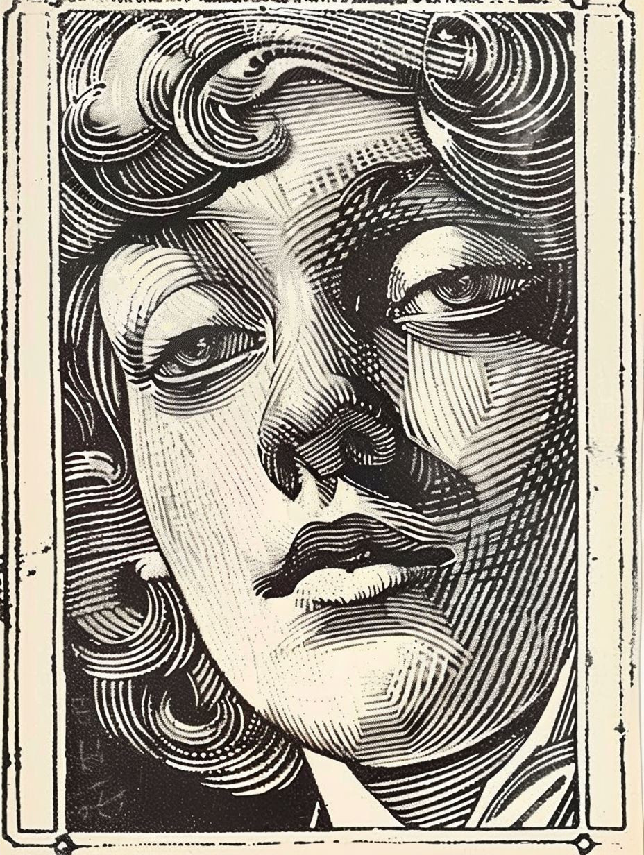 Vintage Etched Portraiture Study - Image 4