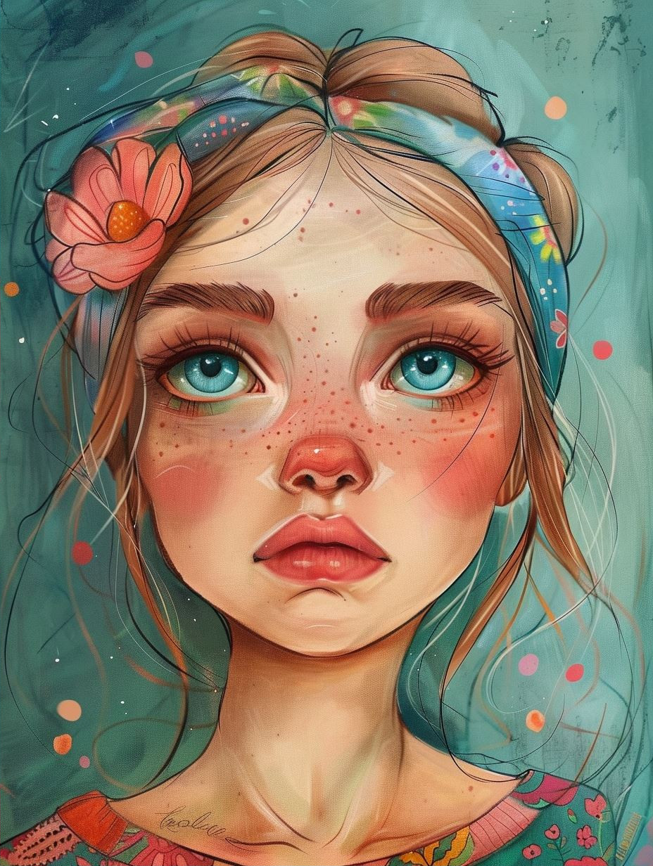 Whimsical Floral Dream Portrait - Image 2