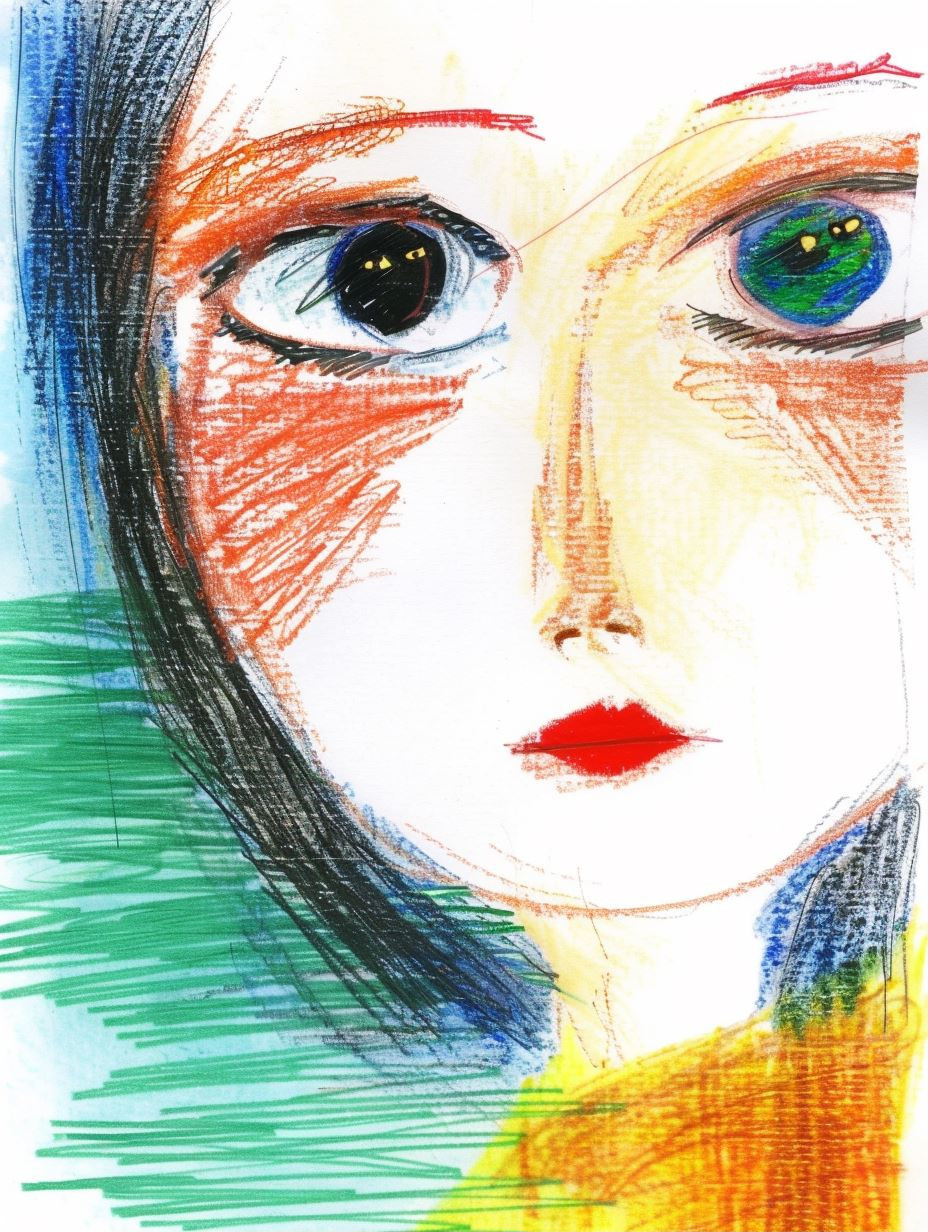 Prismatic Scribble Portrait Study