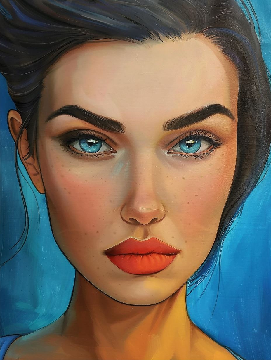 Digital Portraits of a Blue-Eyed Woman - Image 2
