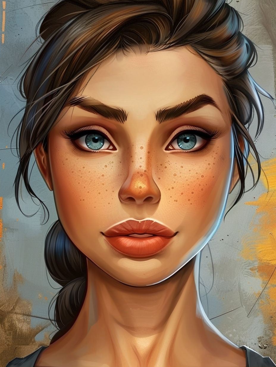 Weathered Portrait of Azure Eyes - Image 2