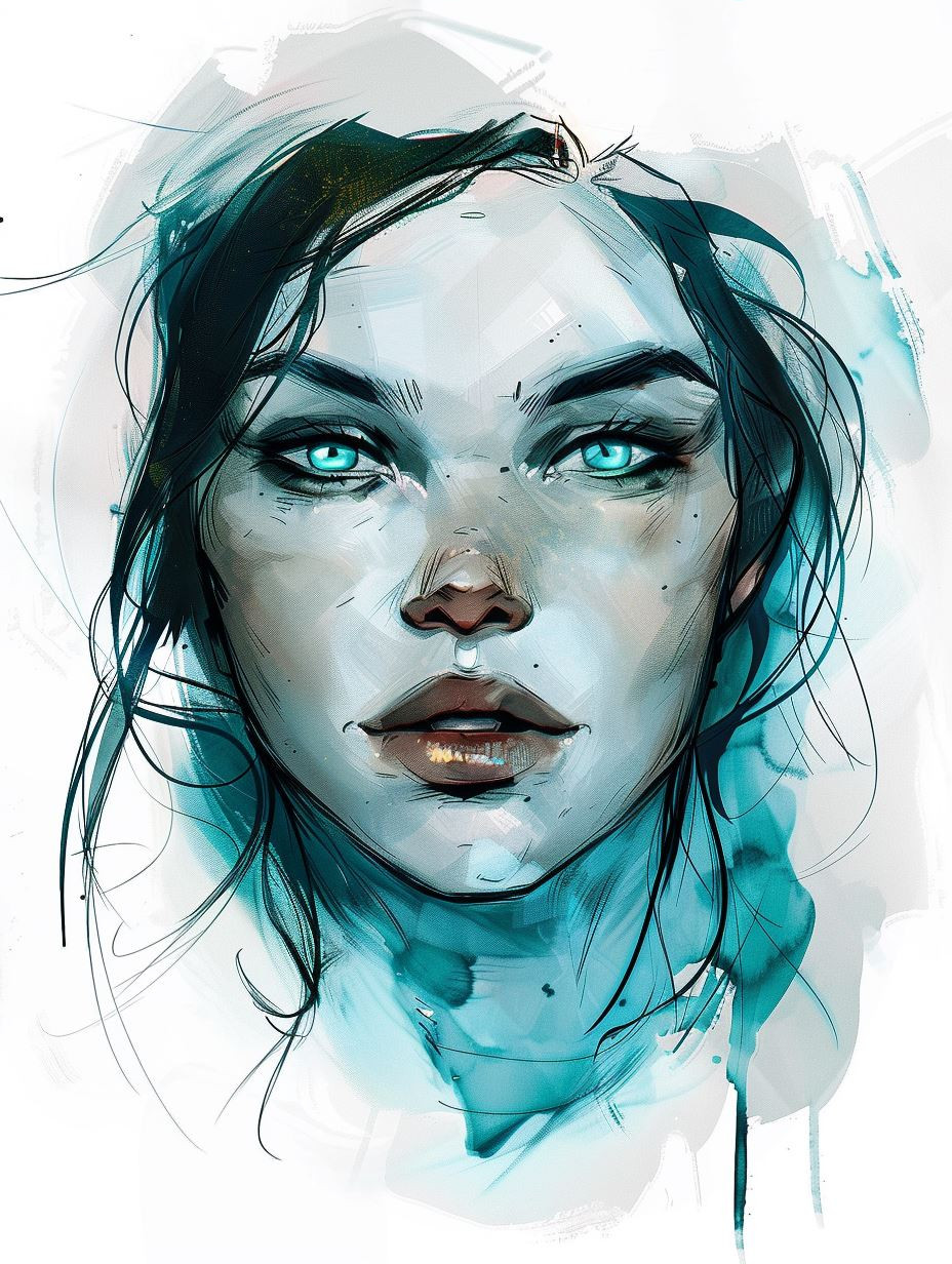 Azure Whispers: Ethereal Portraits - Image 3