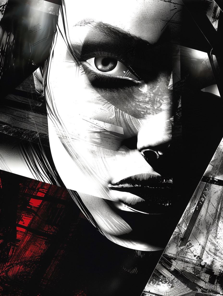 Noir Fragmented Digital Portrait - Image 4