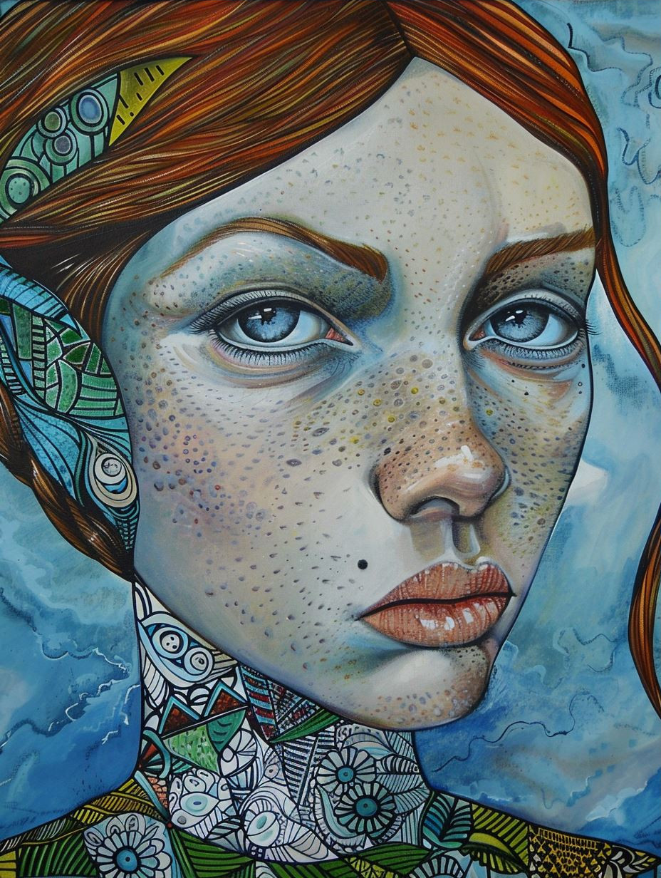 Ethereal Faces of Azure Dreams - Image 3