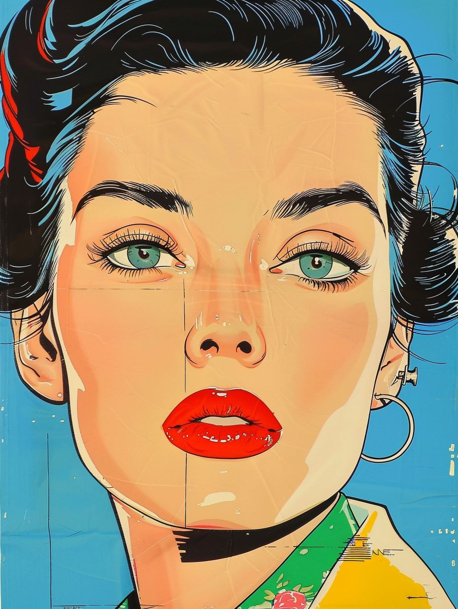 Retro Pop Art Women Collage - Image 3