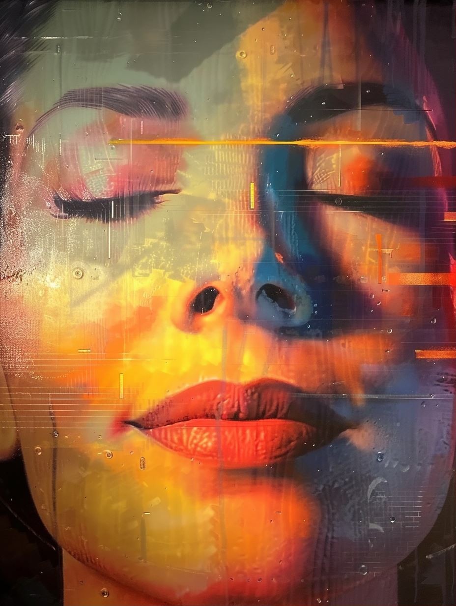 Digital Glitch Ethereal Portrait