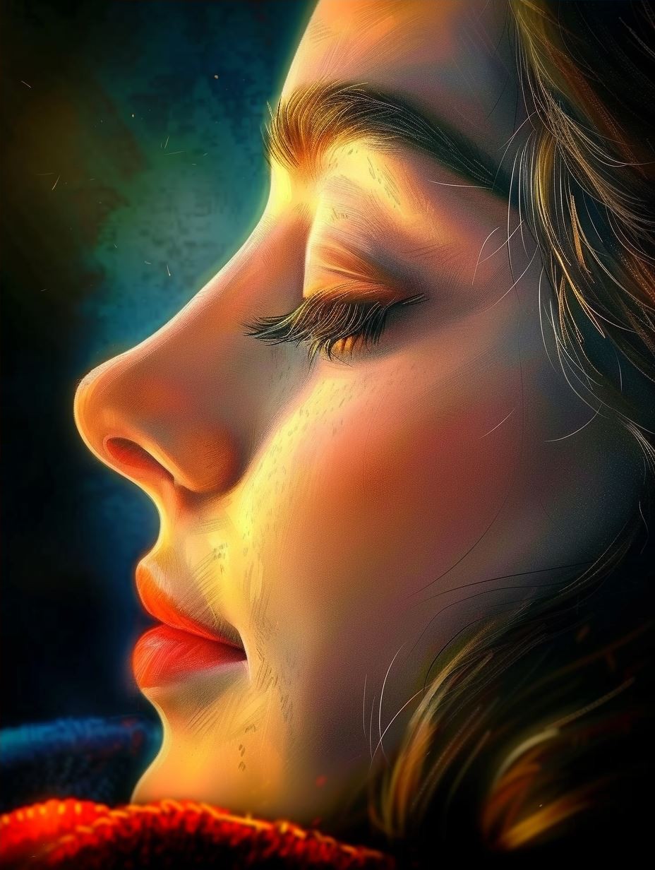 Radiant Amber Glow Portrait - Image 4